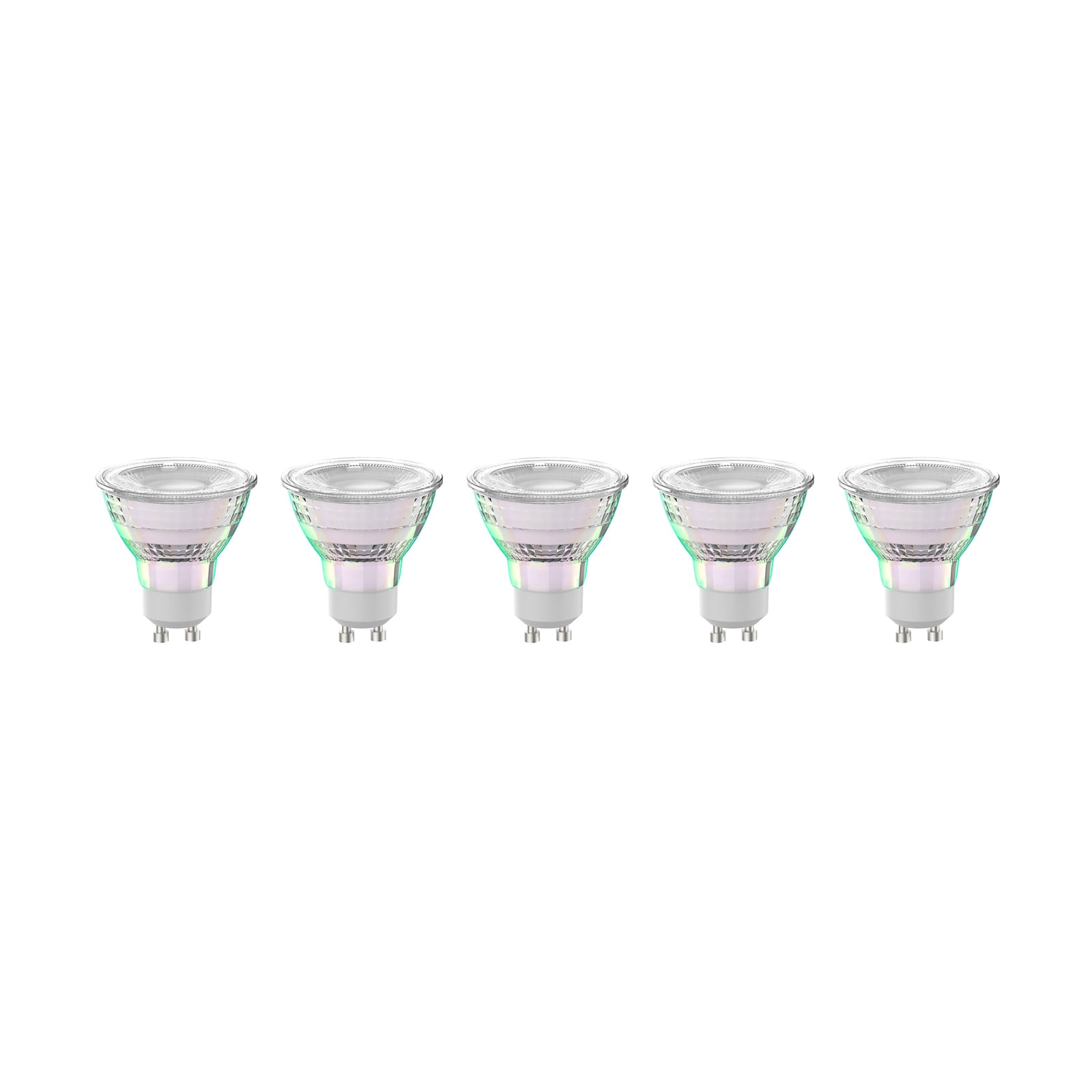 LED reflektorpære GU10 2,5W 4000K 450lm glass 5-pack forfra
