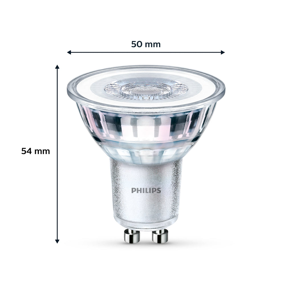 LED-reflektorpære GU10 3,5W 2700K 255lm klar 36° 6-pk - Philips detalj av sokkel
