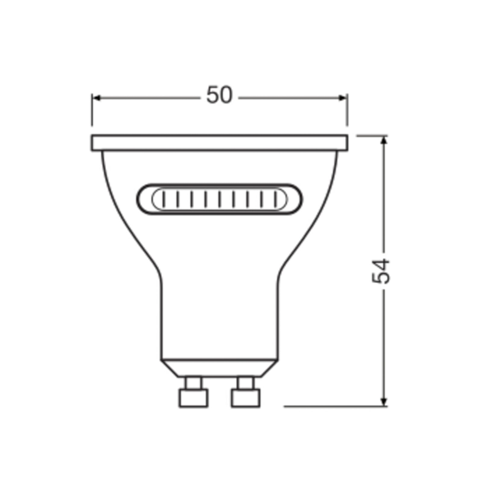 LED-reflektorpære GU10 4,2W CCT 400lm 36° klar OSRAM bakside