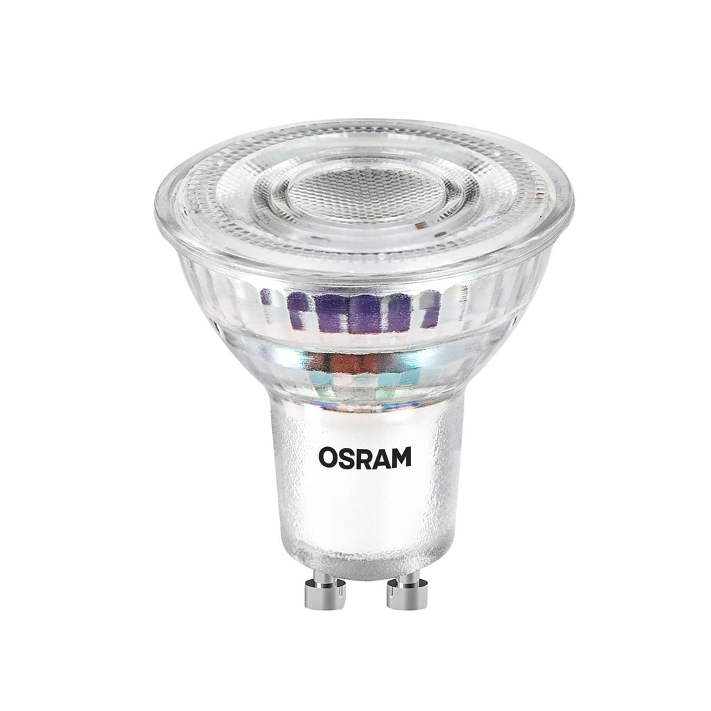 LED reflektorpære GU10 4,7W 2700K 100° klar 850 lm OSRAM forfra