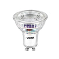 LED reflektorpære GU10 4,7W 2700K 100° klar 850 lm OSRAM forfra