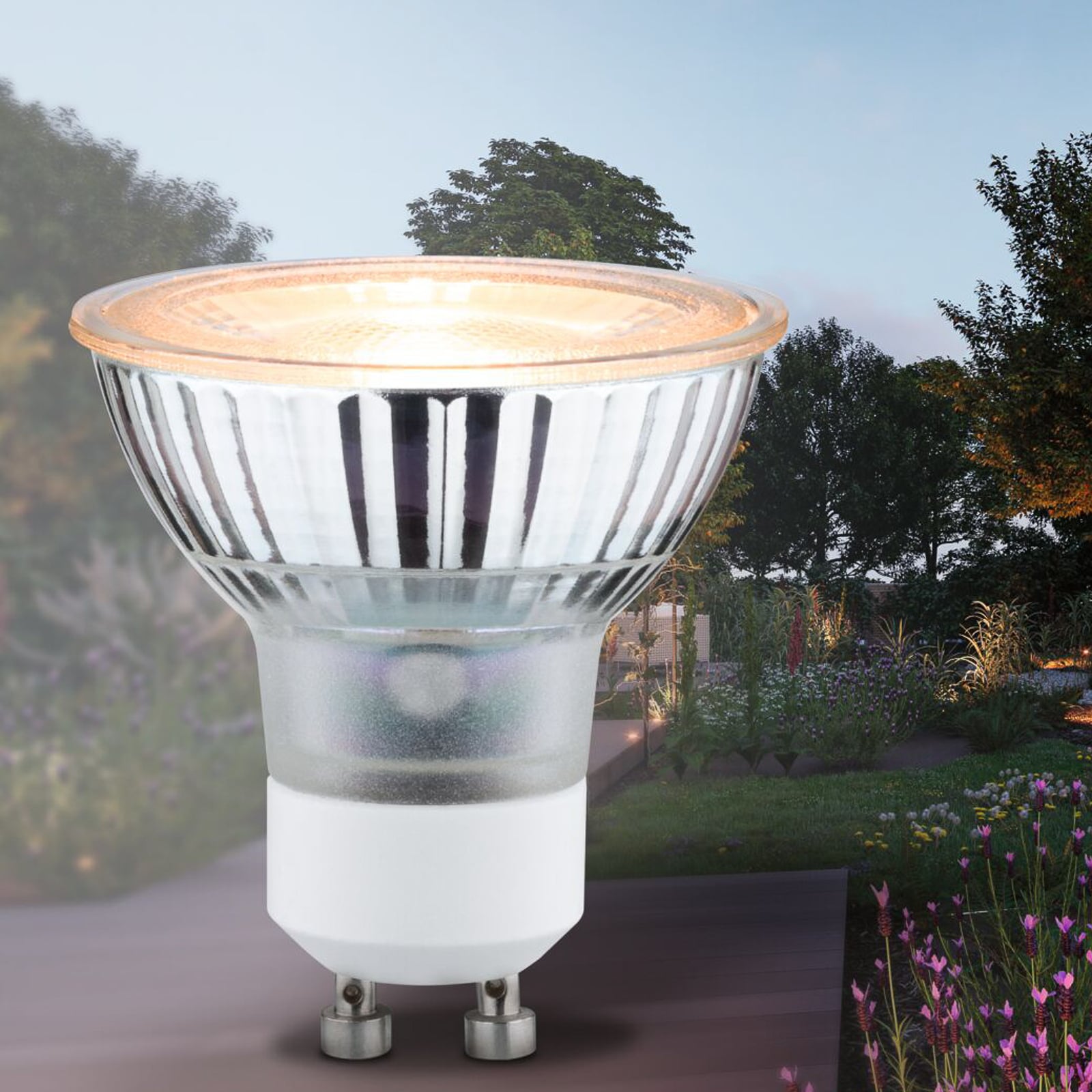LED reflektorpære GU10 4,3W 2200K 320lm insektvennlig Paulmann montert