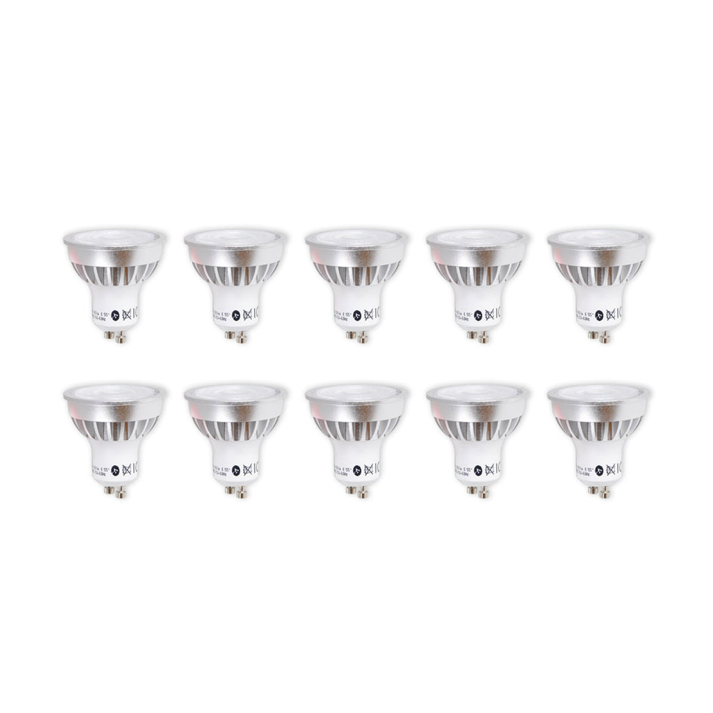 LED reflektorpære GU10 5W 3000K 420lm 55° klar 10-pakning - Lindby forfra