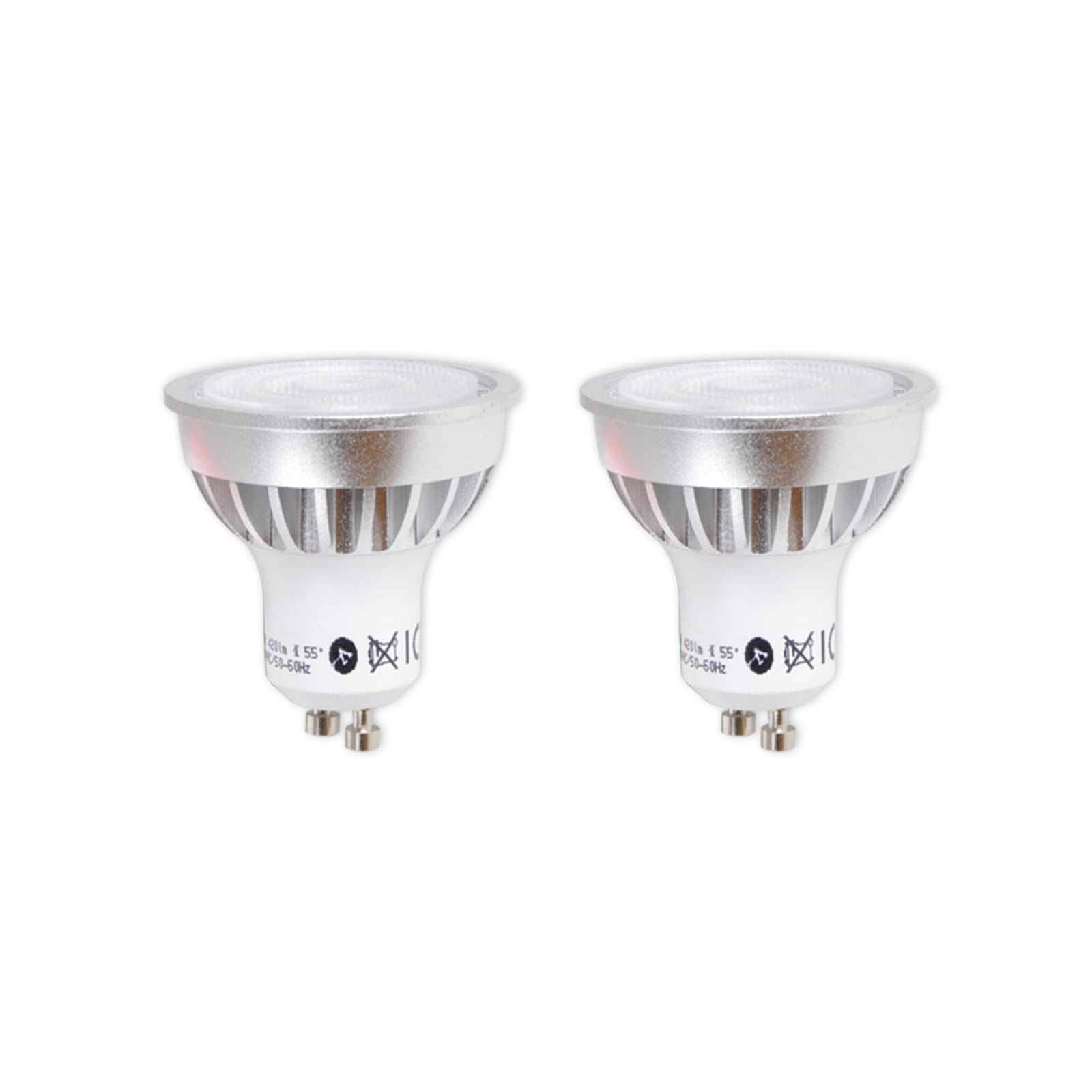 LED reflektorpære GU10 5W 3000K 55° klar 2-pakning - Lindby forfra