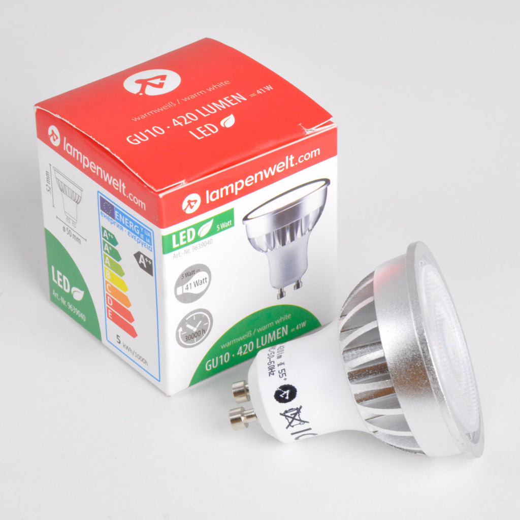 LED reflektorpære GU10 5W 3000K 55° klar 2-pakning - Lindby emballasje