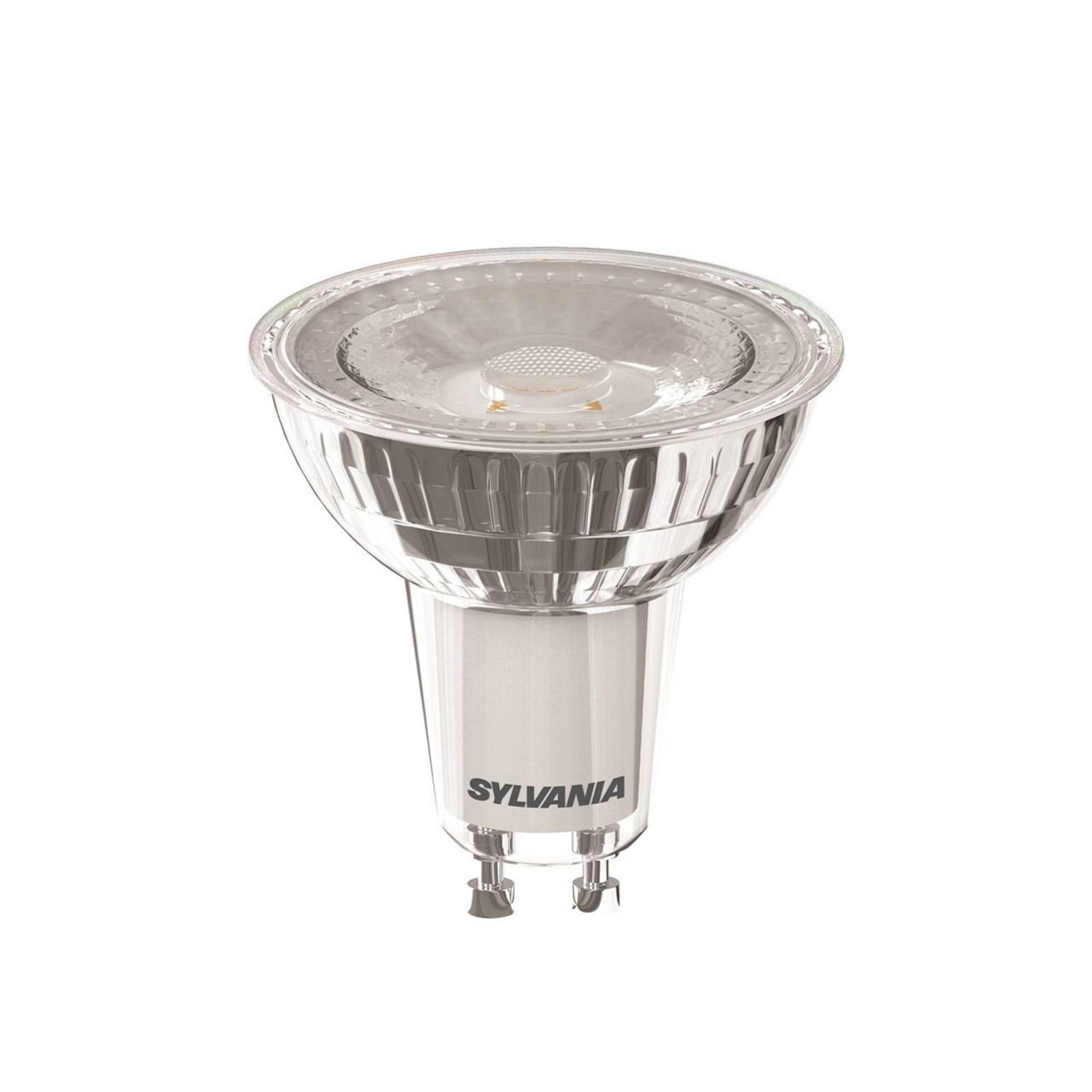 LED-reflektorpære GU10 5W 6500K dimbar klar glass 36° - Sylvania forfra