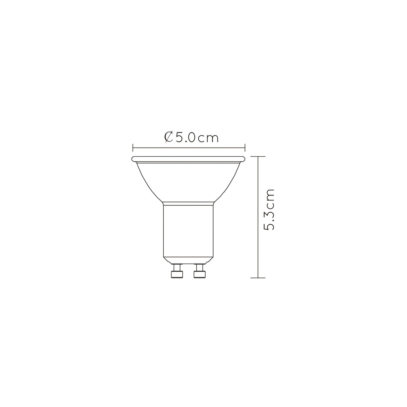 Detalj av LED-reflektorpære GU10 5W dim-to-warm svart Ra95 - Lucide