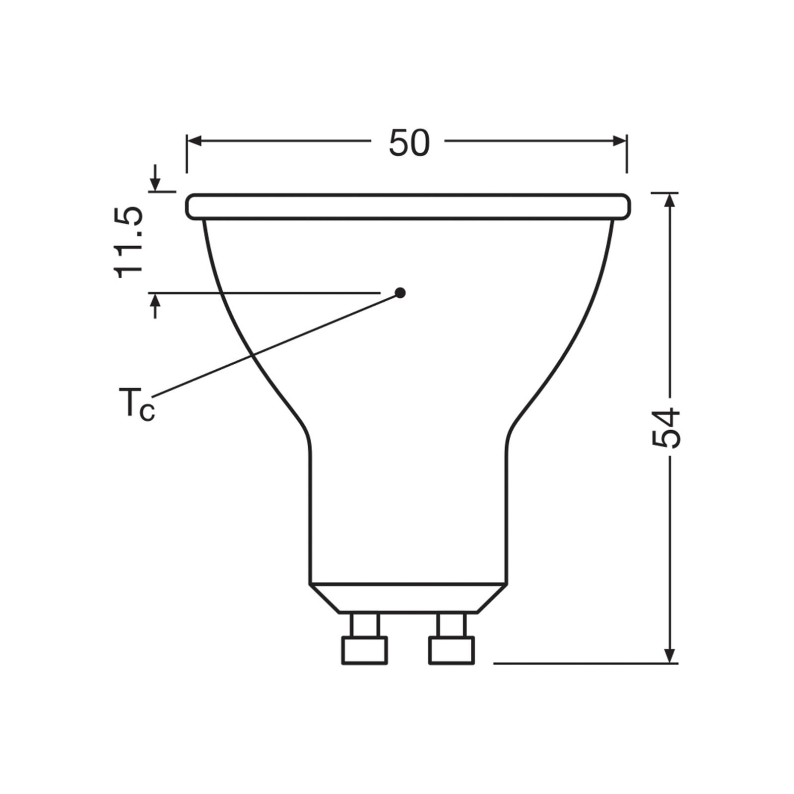 Detalj av LED reflektorpære GU10 6,9W 4000K 120° klar - OSRAM