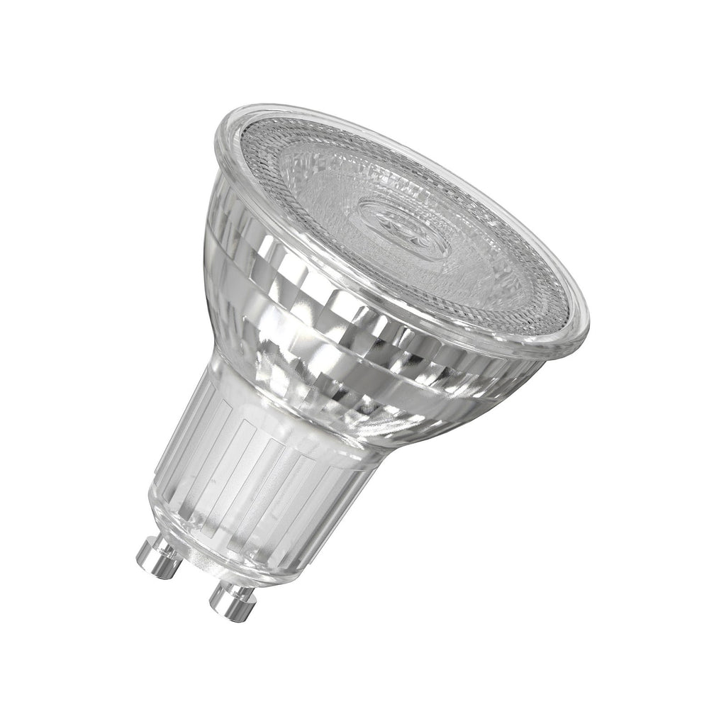 LED reflektorpære GU10 6,9W 3000K 60° 575 lm klar OSRAM forfra