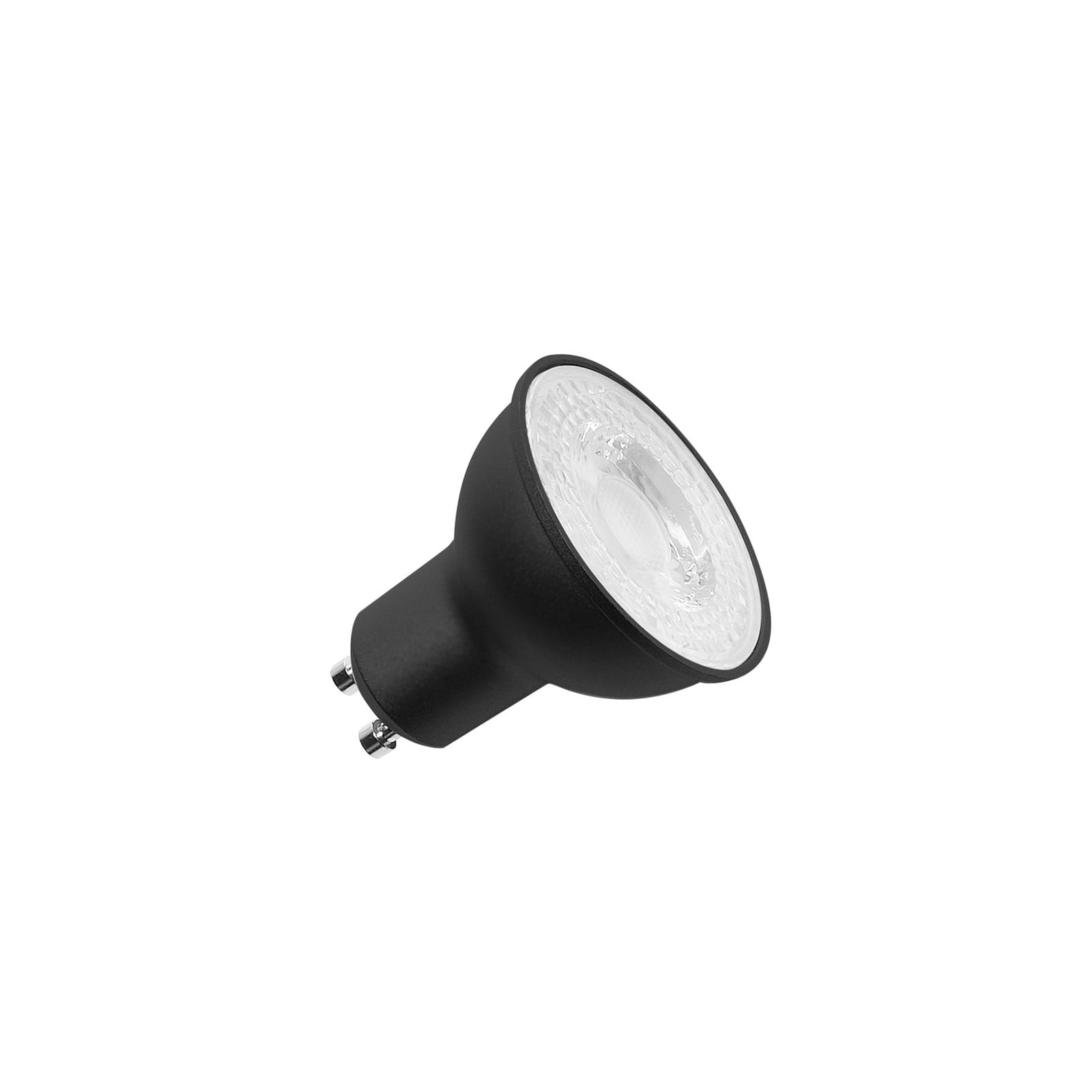 LED-reflektorpære GU10 6W 2700K dimbar svart 38° forfra