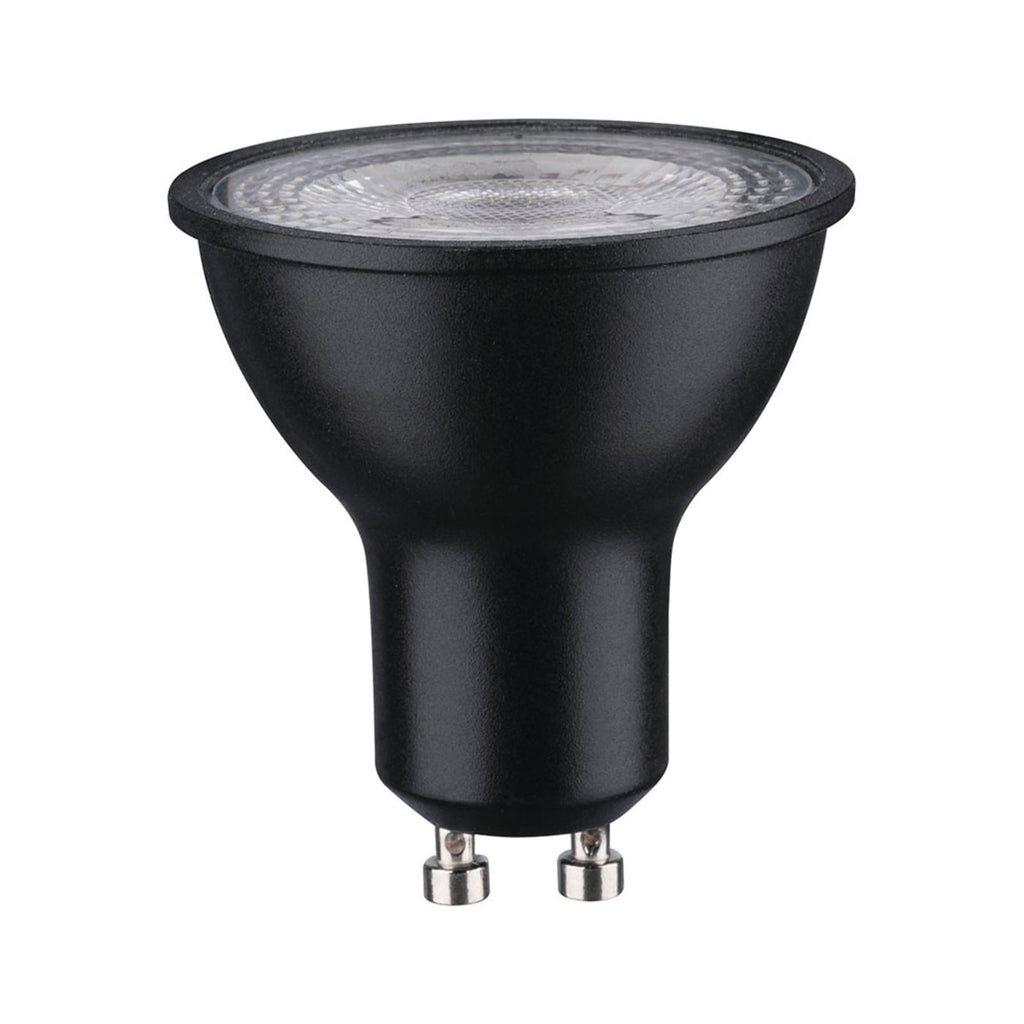 LED-reflektorpære GU10 7W 2700K dimbar svart Paulmann forfra