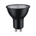LED-reflektorpære GU10 7W 2700K dimbar svart Paulmann forfra
