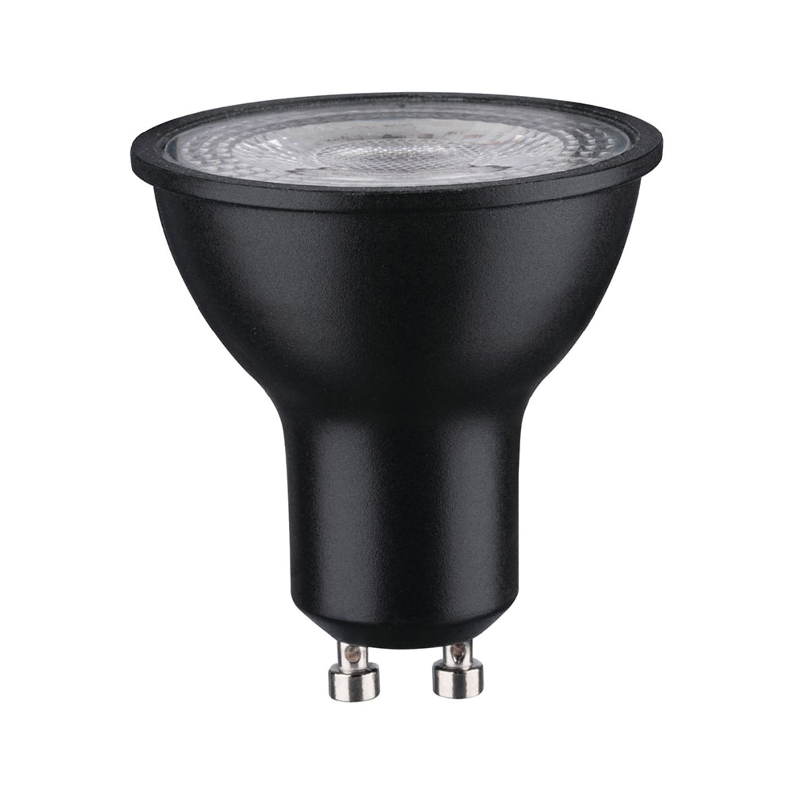 LED-reflektorpære GU10 7W 2700K dimbar svart Paulmann forfra