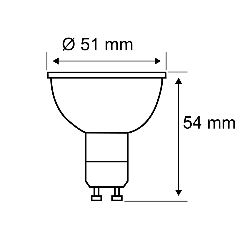 LED-reflektorpære GU10 7W 2700K dimbar svart Paulmann pærelengde og diameter