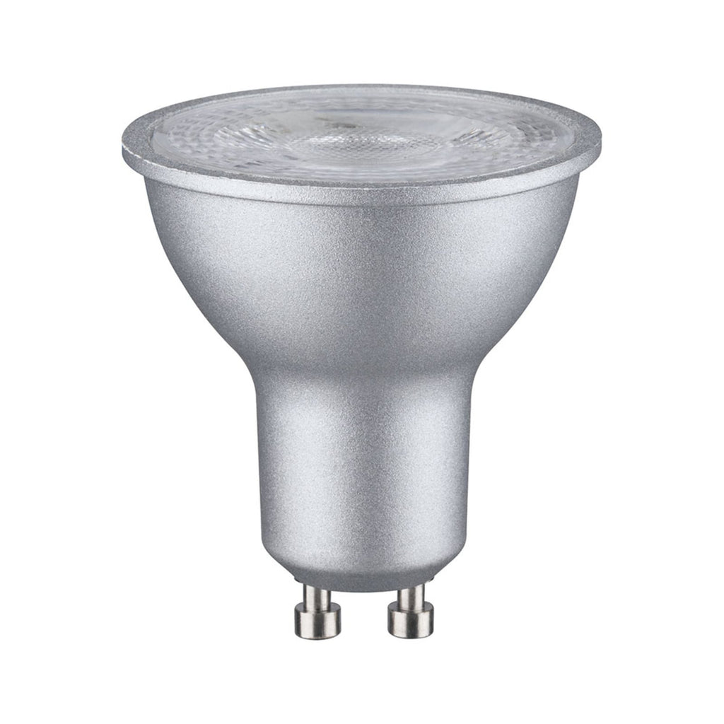 LED reflektorpære GU10 7W 460lm 2700K dimbar krom forfra