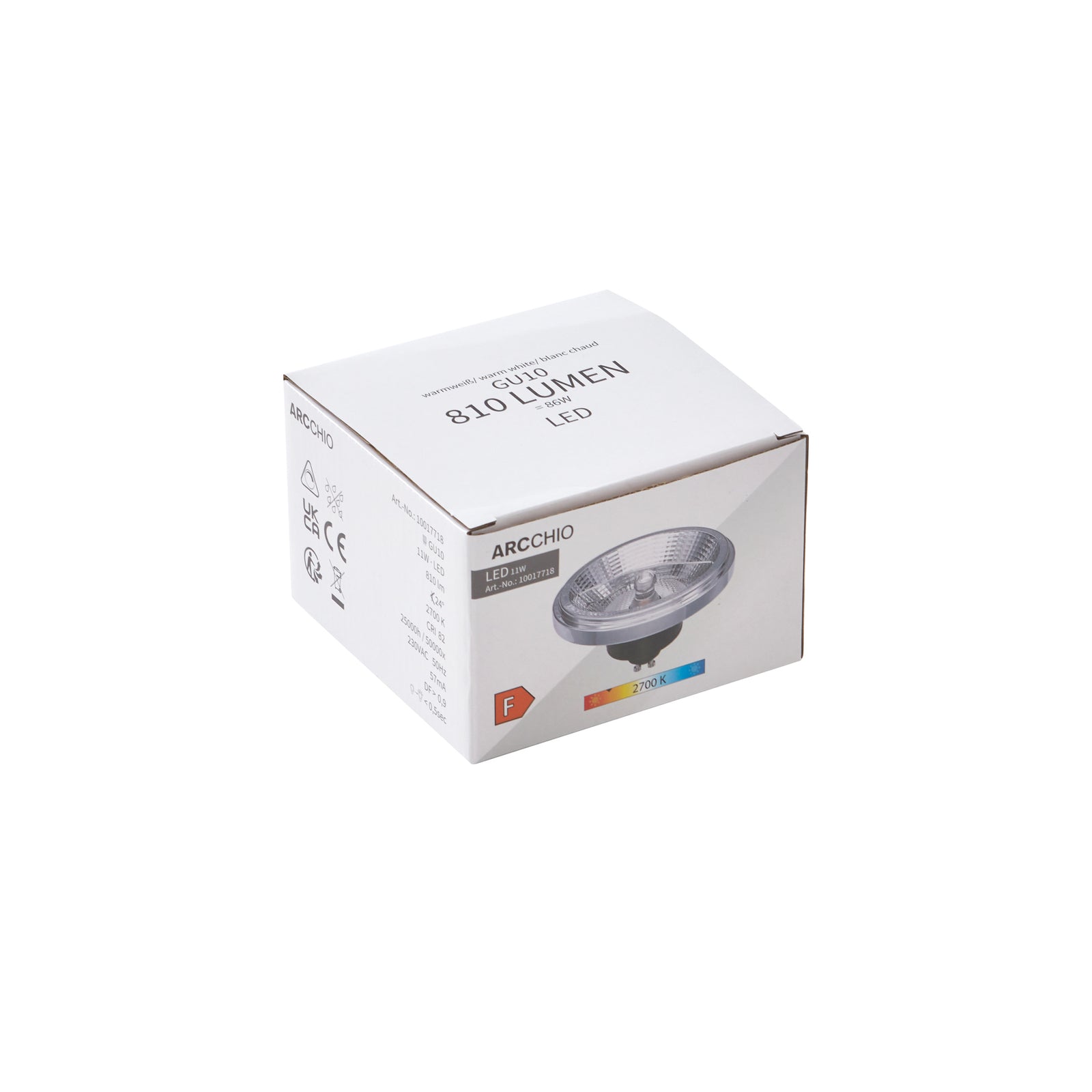 LED reflektorpære GU10 ES111 11W dimbar 2700K - Arcchio sideprofil