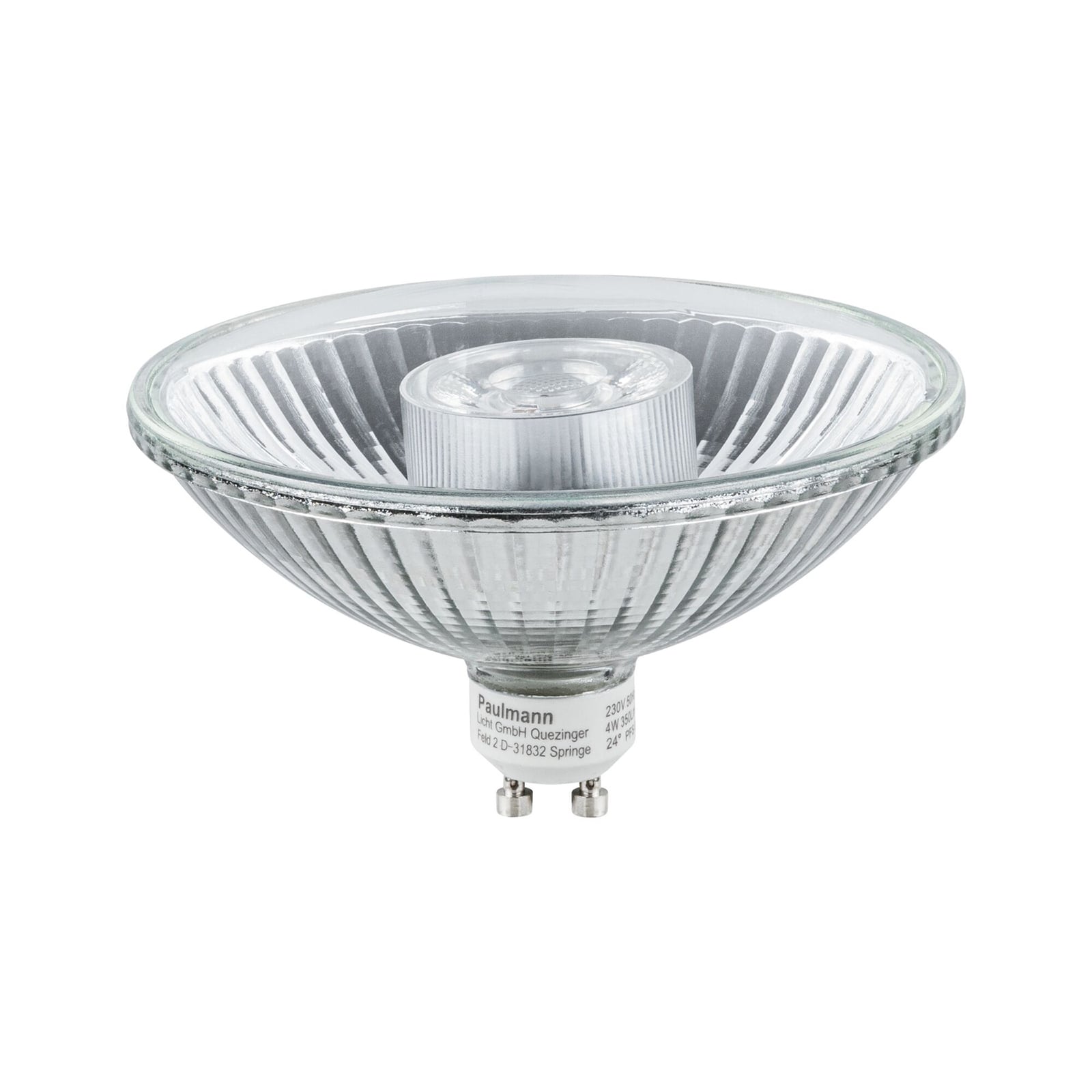 LED reflektorpære GU10 QPAR111 4W 2700K 350lm 24° - Paulmann forfra