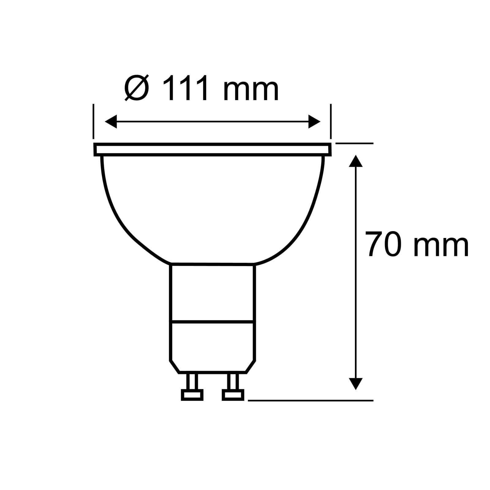 LED reflektorpære GU10 QPAR111 4W 2700K 350lm 24° - Paulmann lysdetalj