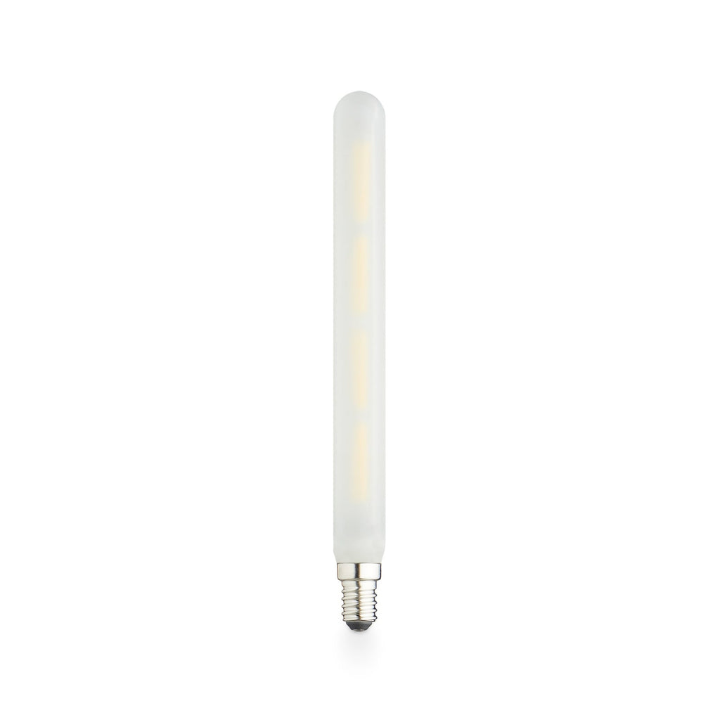 LED rørformet pære E14 4,5W 2700K dimbar matt glass forfra