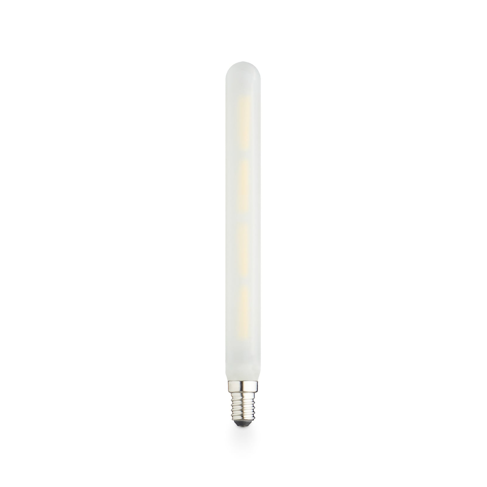 LED rørformet pære E14 4,5W 2700K dimbar matt glass forfra