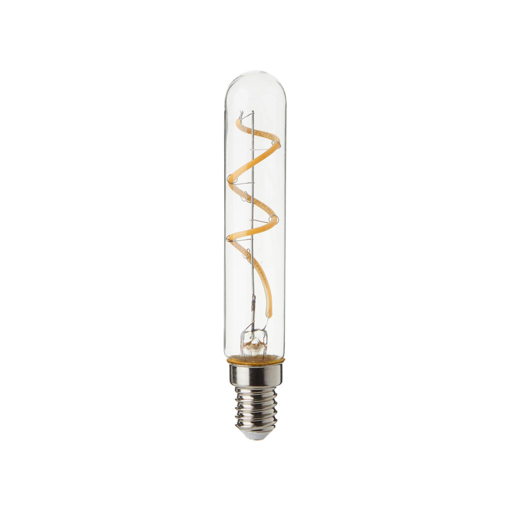 LED rørpære E14 3,7W 3000K klar filament 350 lm - Brilliant forfra