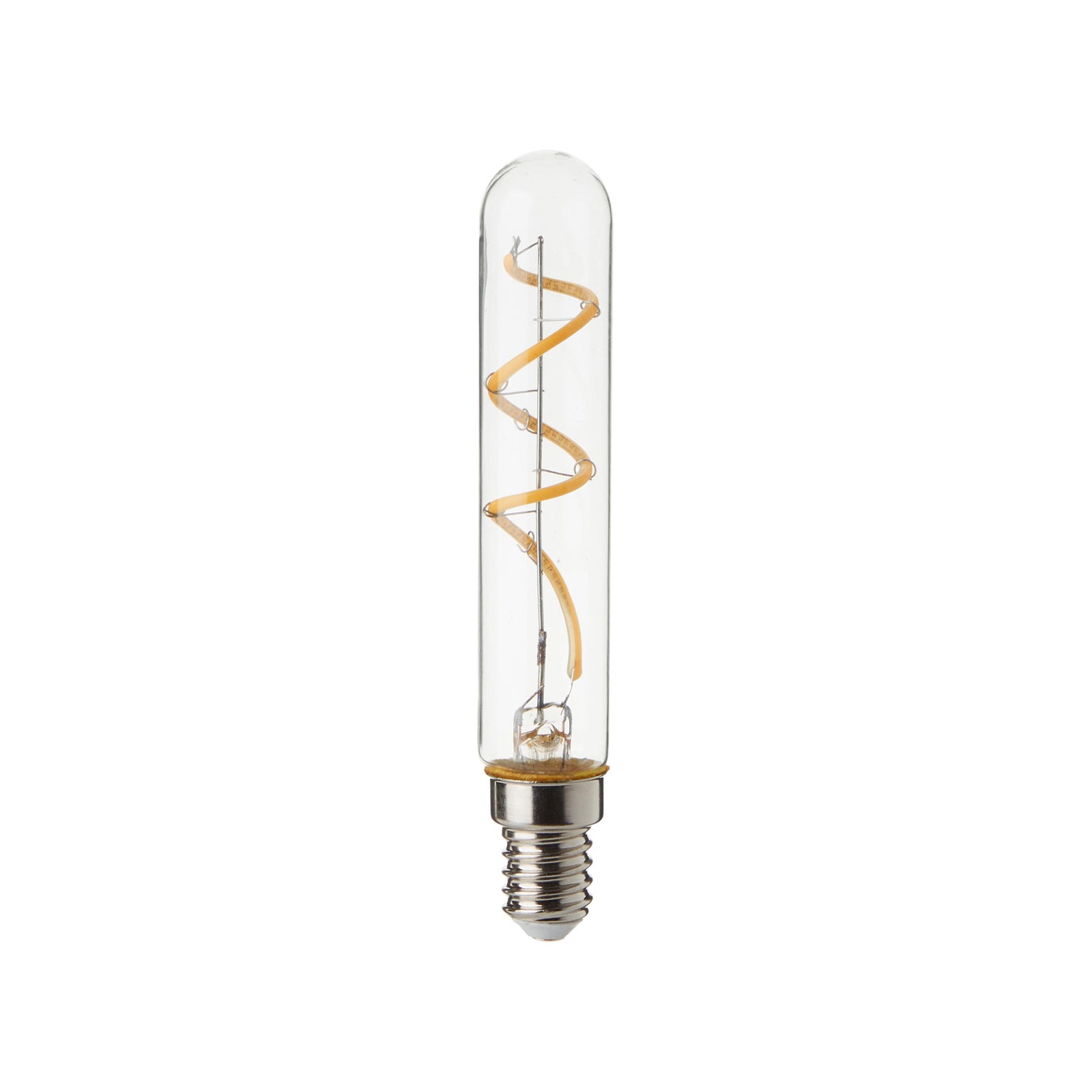 LED rørpære E14 3,7W 3000K klar filament 350 lm - Brilliant forfra