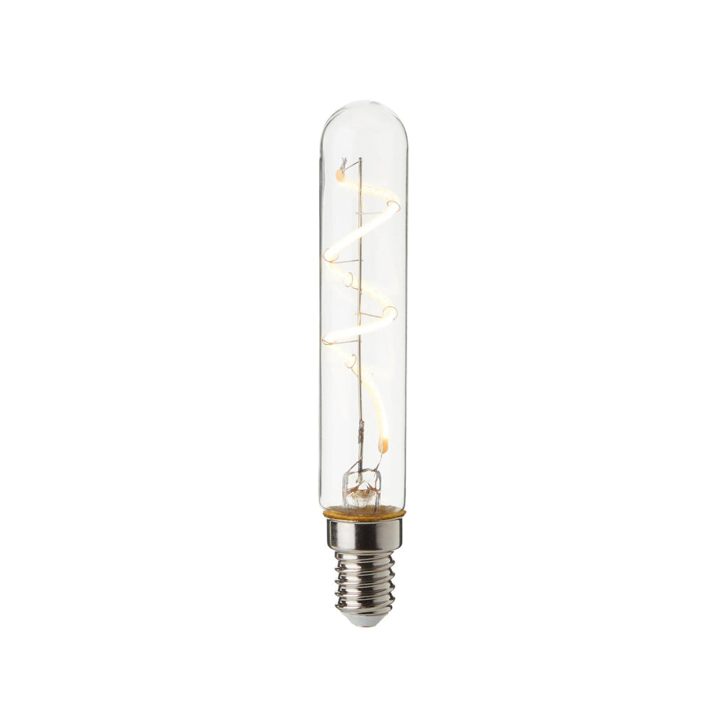 Detalj av LED rørpære E14 3,7W 3000K klar filament 350 lm - Brilliant
