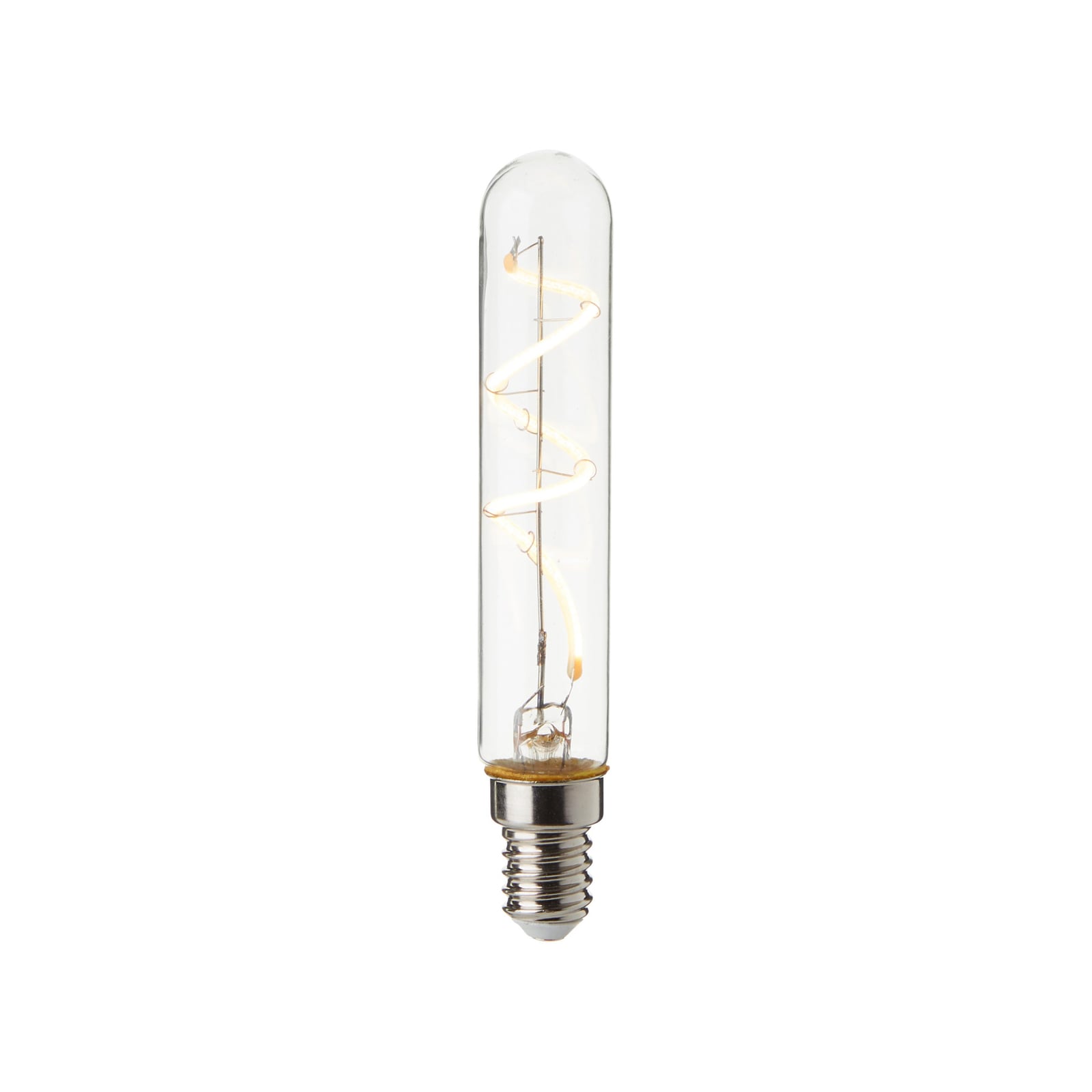 Detalj av LED rørpære E14 3,7W 3000K klar filament 350 lm - Brilliant