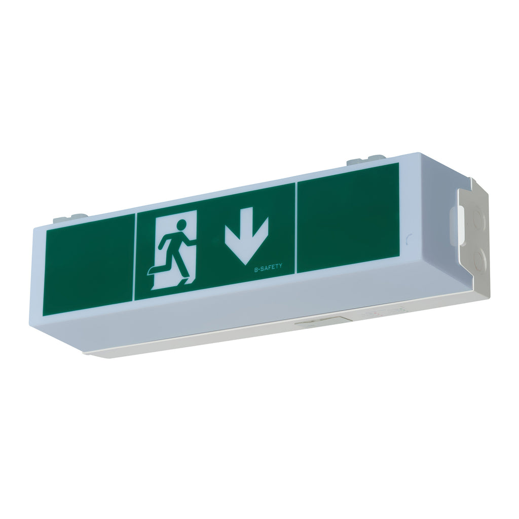 Bakside av LED rømningsskilt C-Lux Standard sentralforsyning IP54