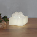 LED saltkrystallskål Petite hvit 8x8 cm fra fronten