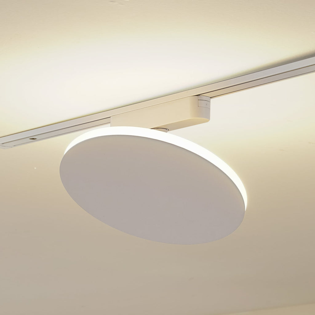 LED-skinnelampe 48V Lumaro dimbar hvit Ø18 cm aluminium forfra