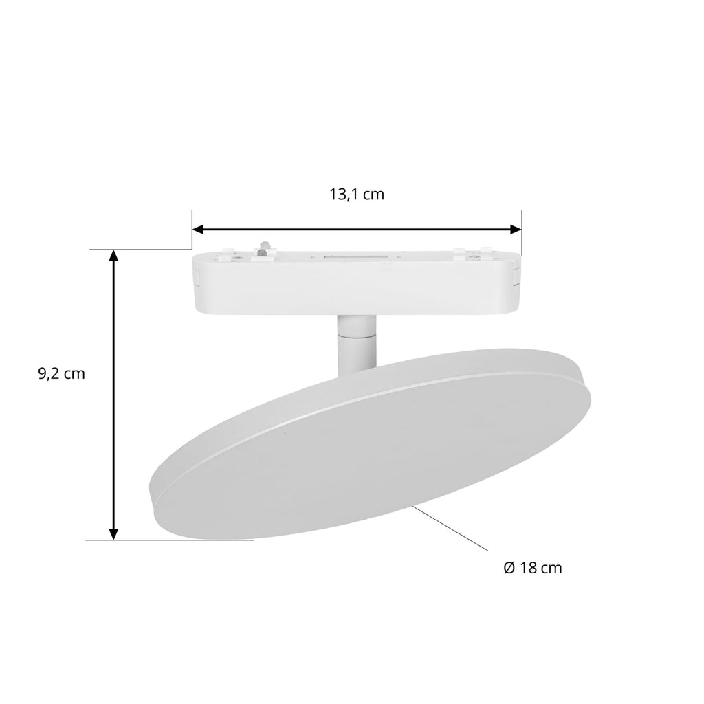 LED-skinnelampe 48V Lumaro dimbar hvit Ø18 cm nærbilde av skinnesystem