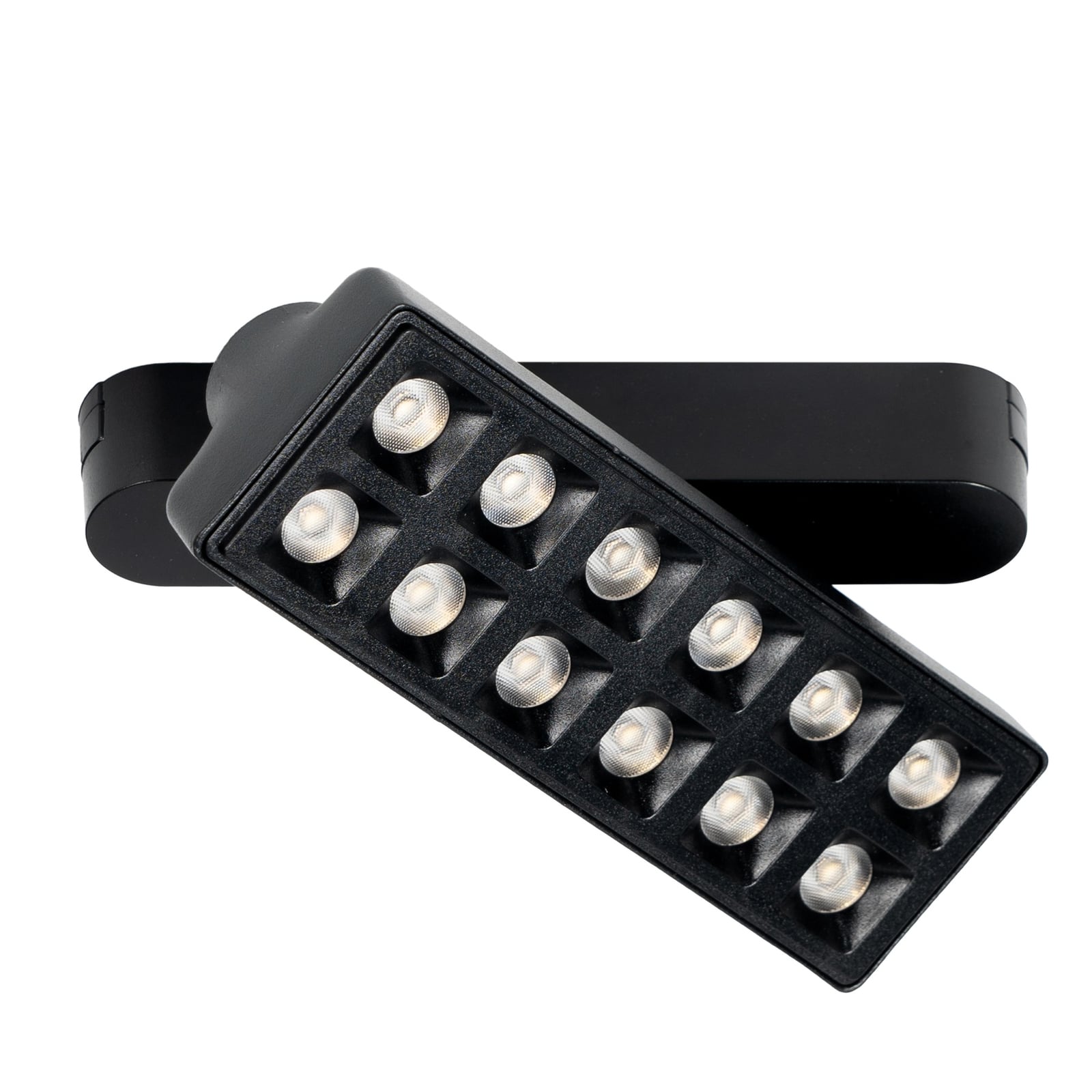 LED-skinnelampe 48V Lumaro svart 10W dimbar CCT vinklet