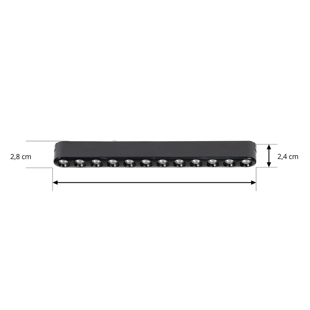 LED-skinnelampe 48V Lumaro svart 12-punkts dimbar CCT nærbilde