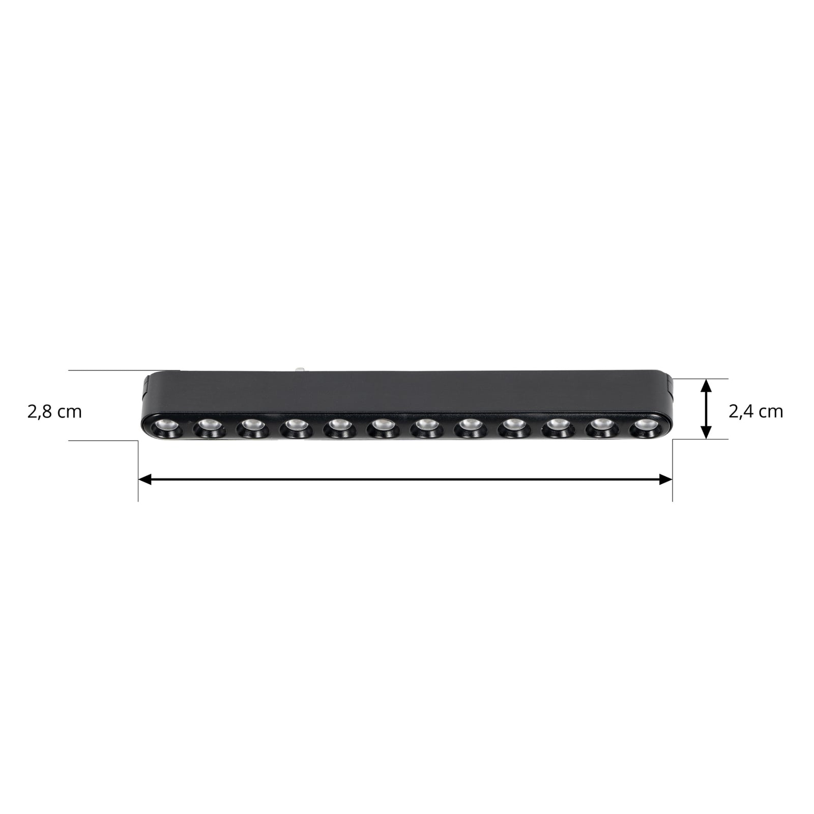 LED-skinnelampe 48V Lumaro svart 12-punkts dimbar CCT nærbilde