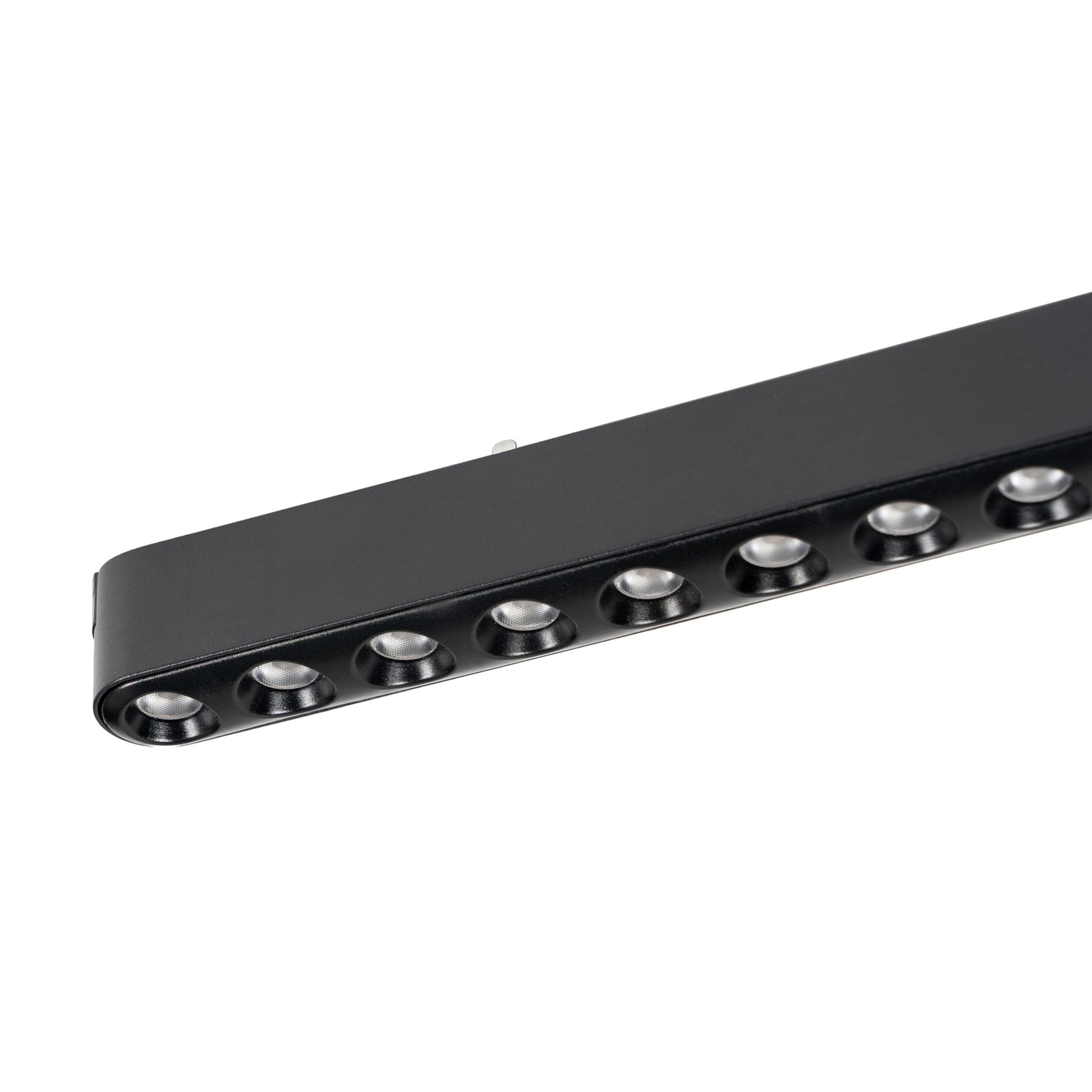 LED-skinnelampe 48V Lumaro svart 12-punkts dimbar CCT sideprofil