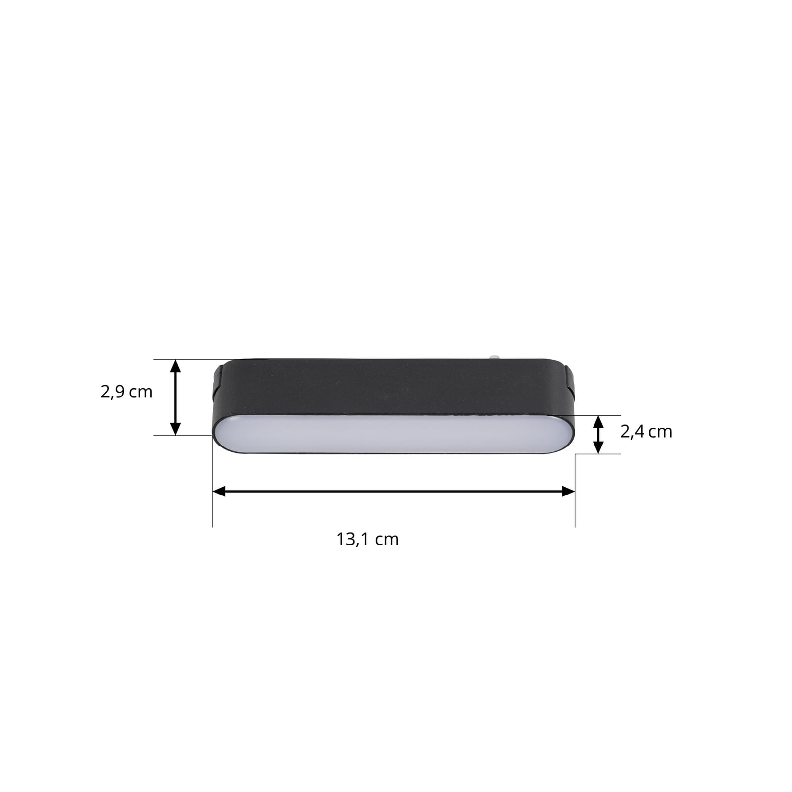 Detalj av LED-skinnelampe 48V Lumaro svart 5W plast dimbar CCT