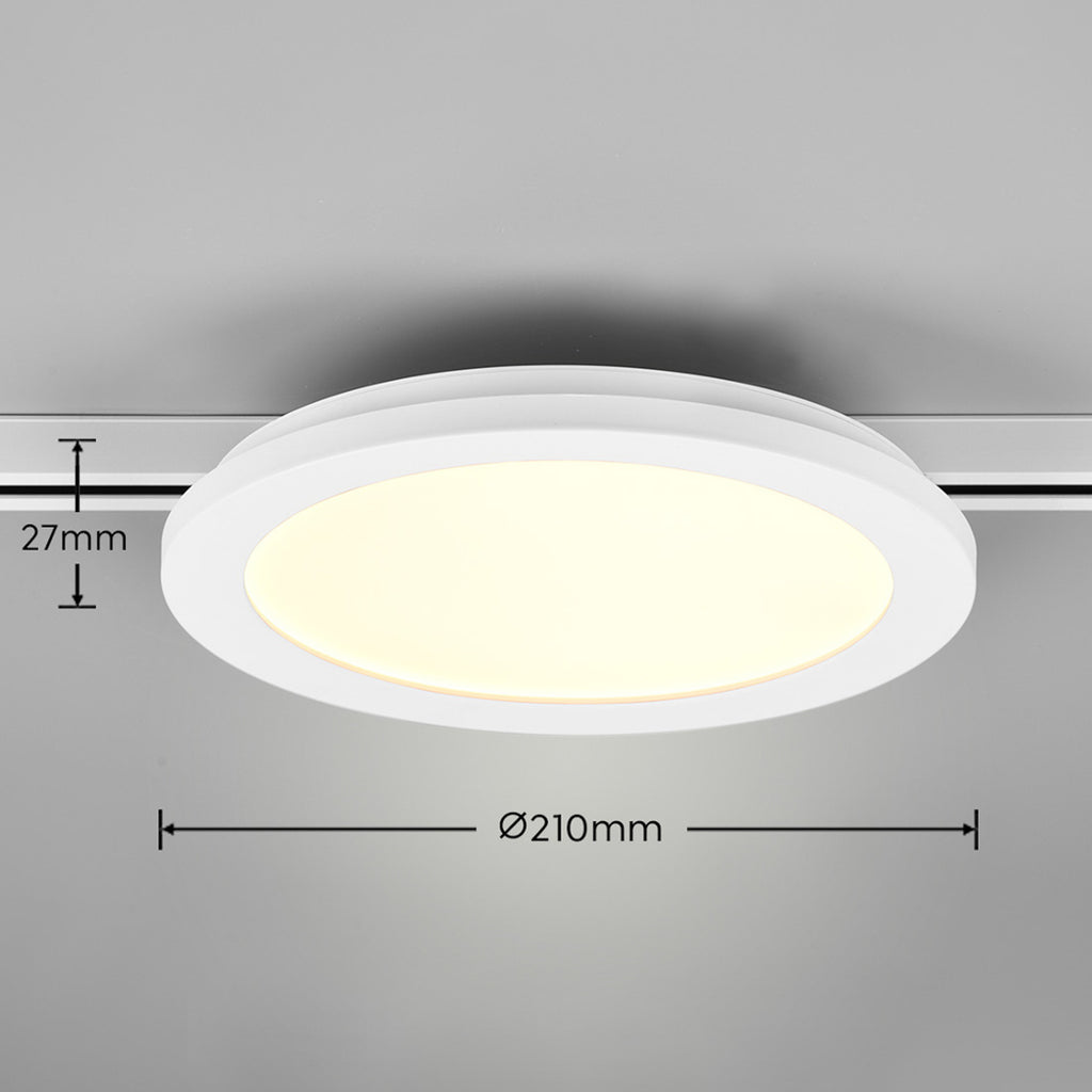 LED skinnelampe Camillus DUOline dimbar hvit Ø26 cm 13W nærbilde