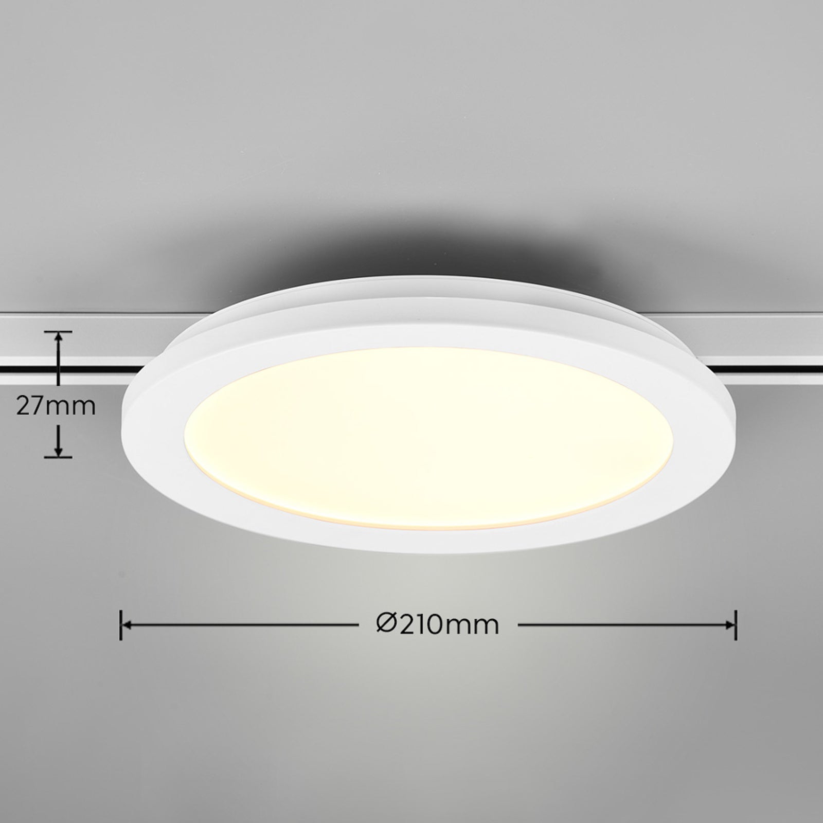 LED skinnelampe Camillus DUOline dimbar hvit Ø26 cm 13W nærbilde
