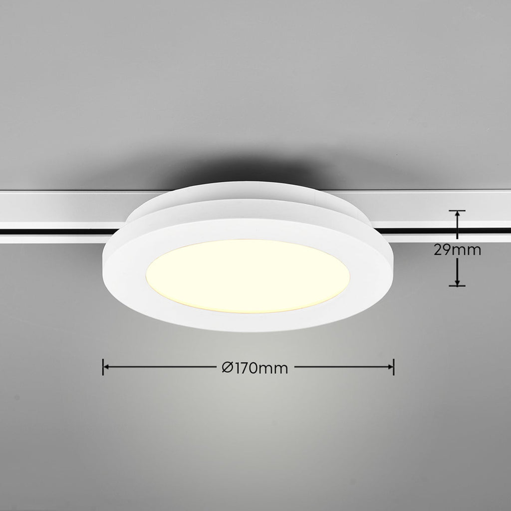 LED skinnelampe Camillus DUOline dimbar hvit Ø17 cm nærbilde