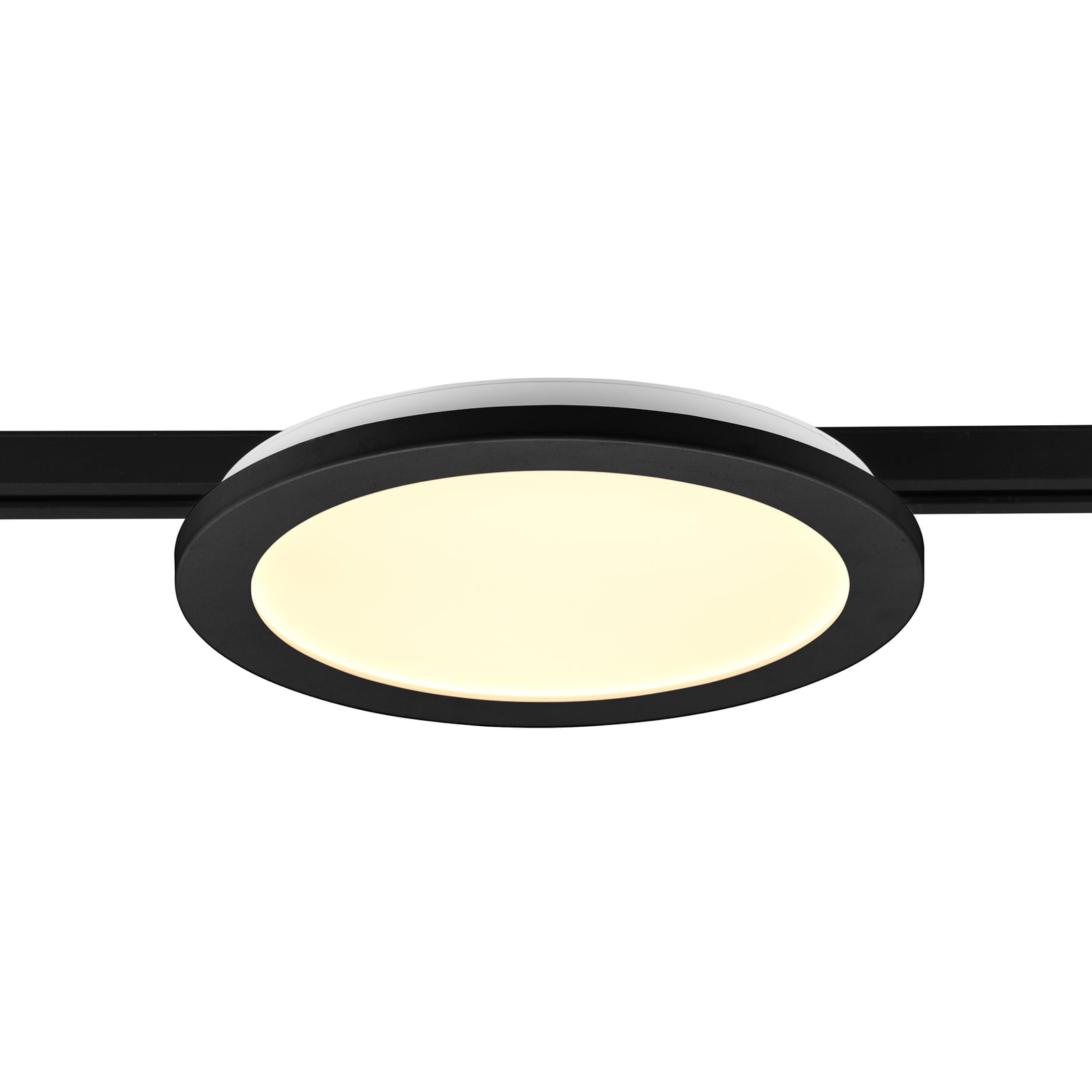 LED skinnelampe Camillus DUOline dimbar svart Ø26 cm forfra