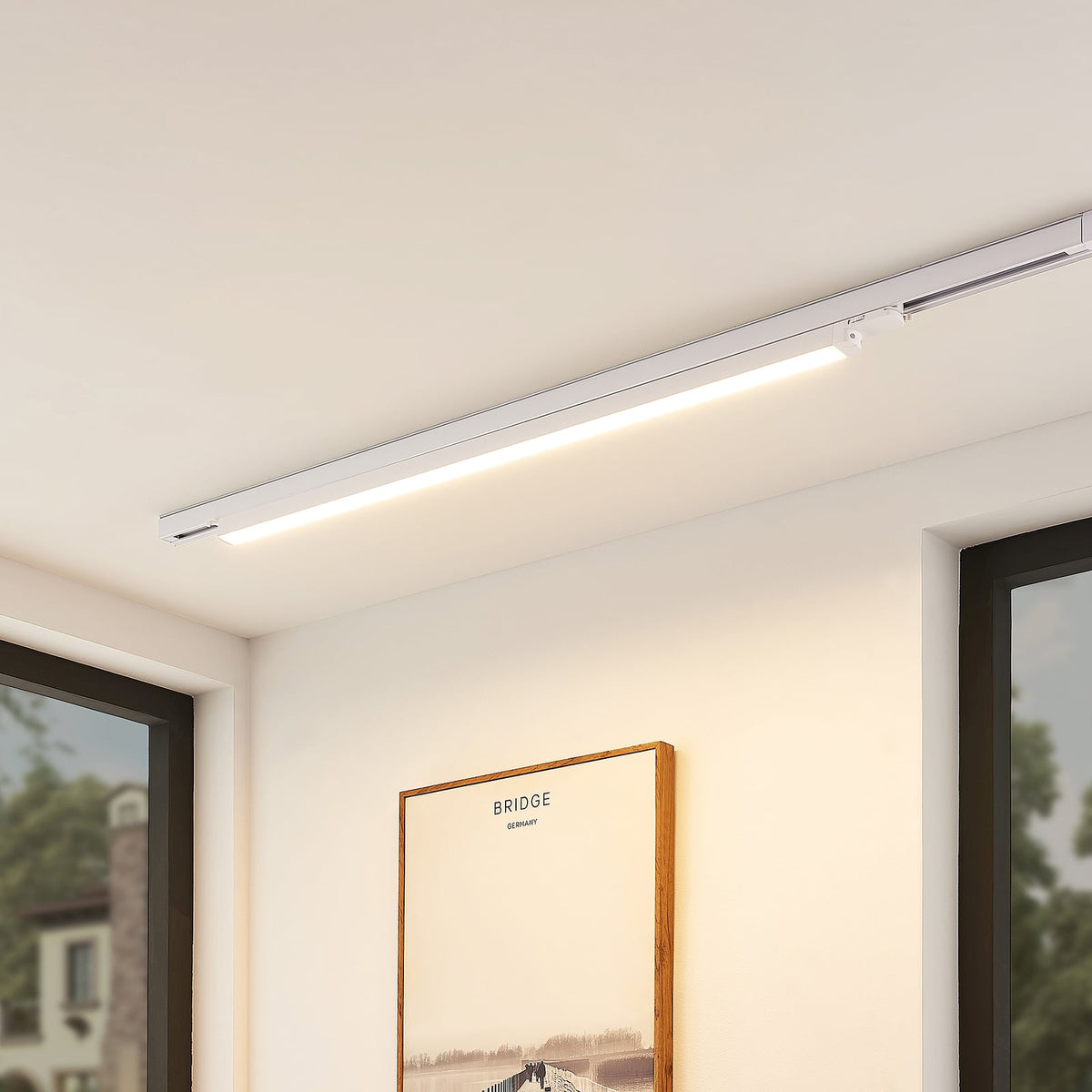 LED skinnelampe Harlow 3-fase hvit 109 cm forfra
