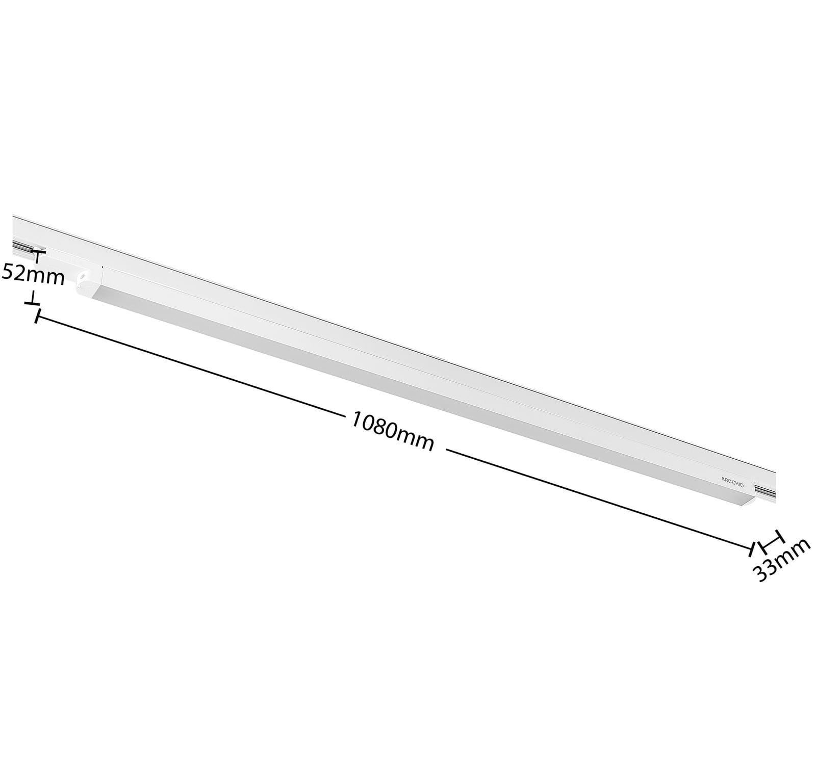 LED skinnelampe Harlow 3-fase hvit 109 cm lysfordeling