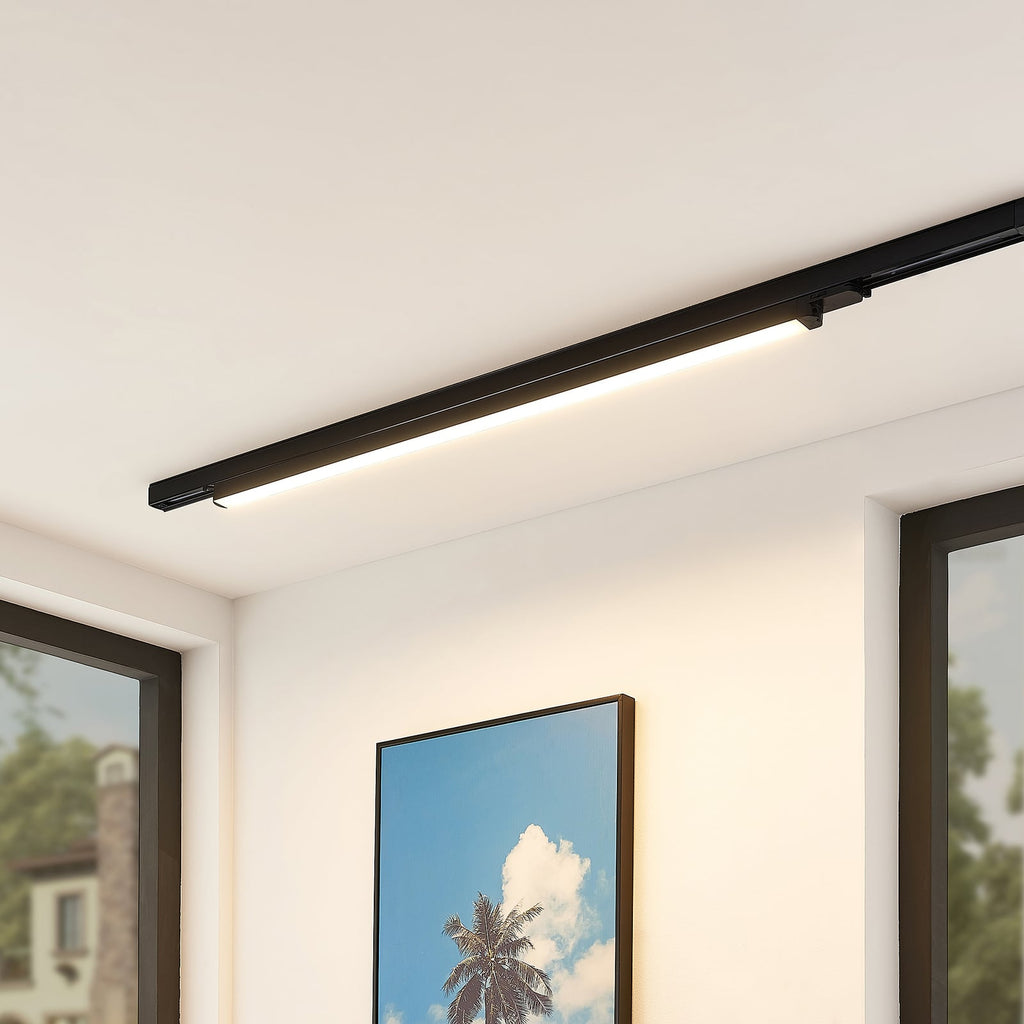 LED skinnelampe Harlow 3-fase svart 109 cm front