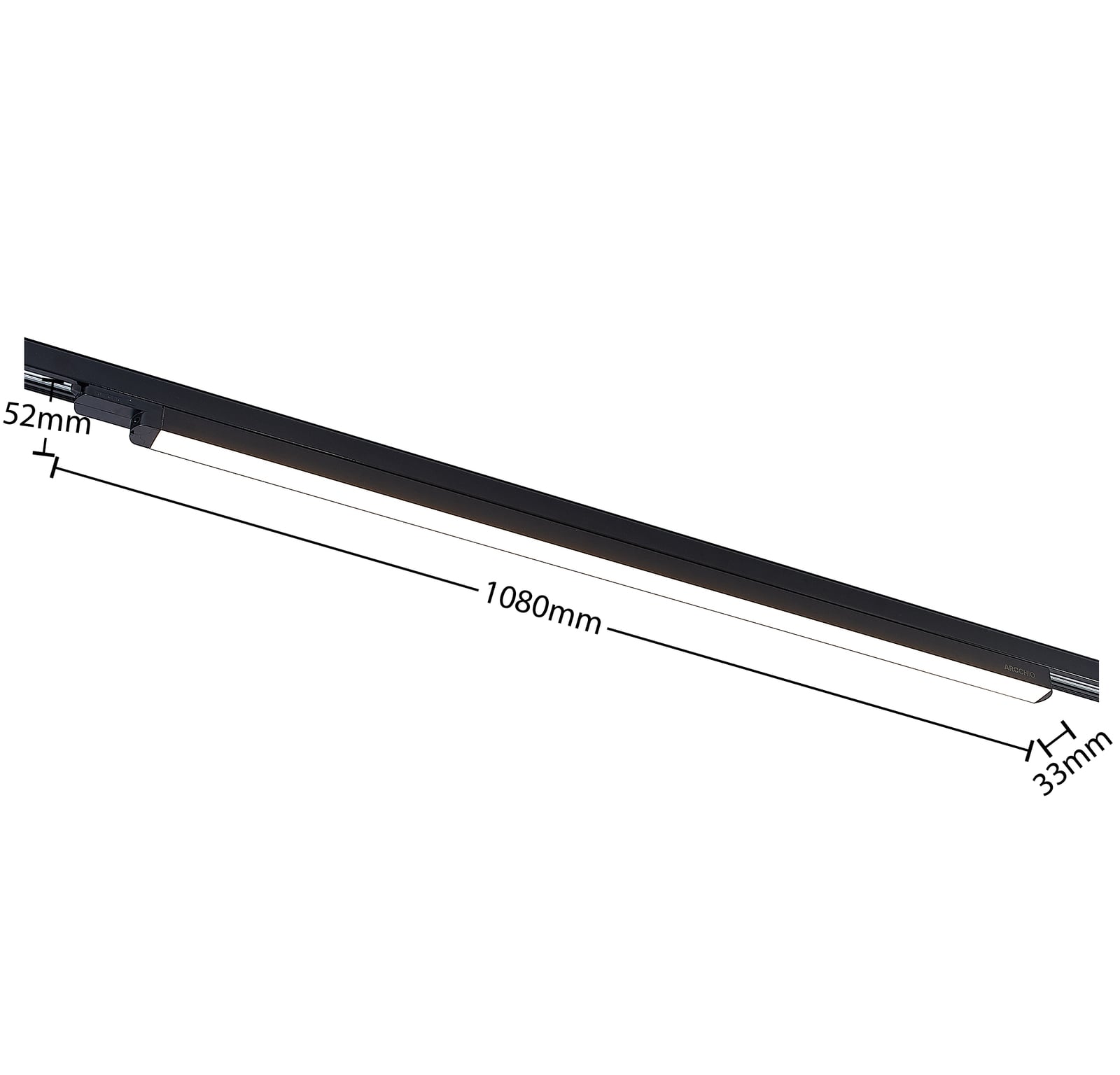 LED skinnelampe Harlow 3-fase svart 109 cm profil