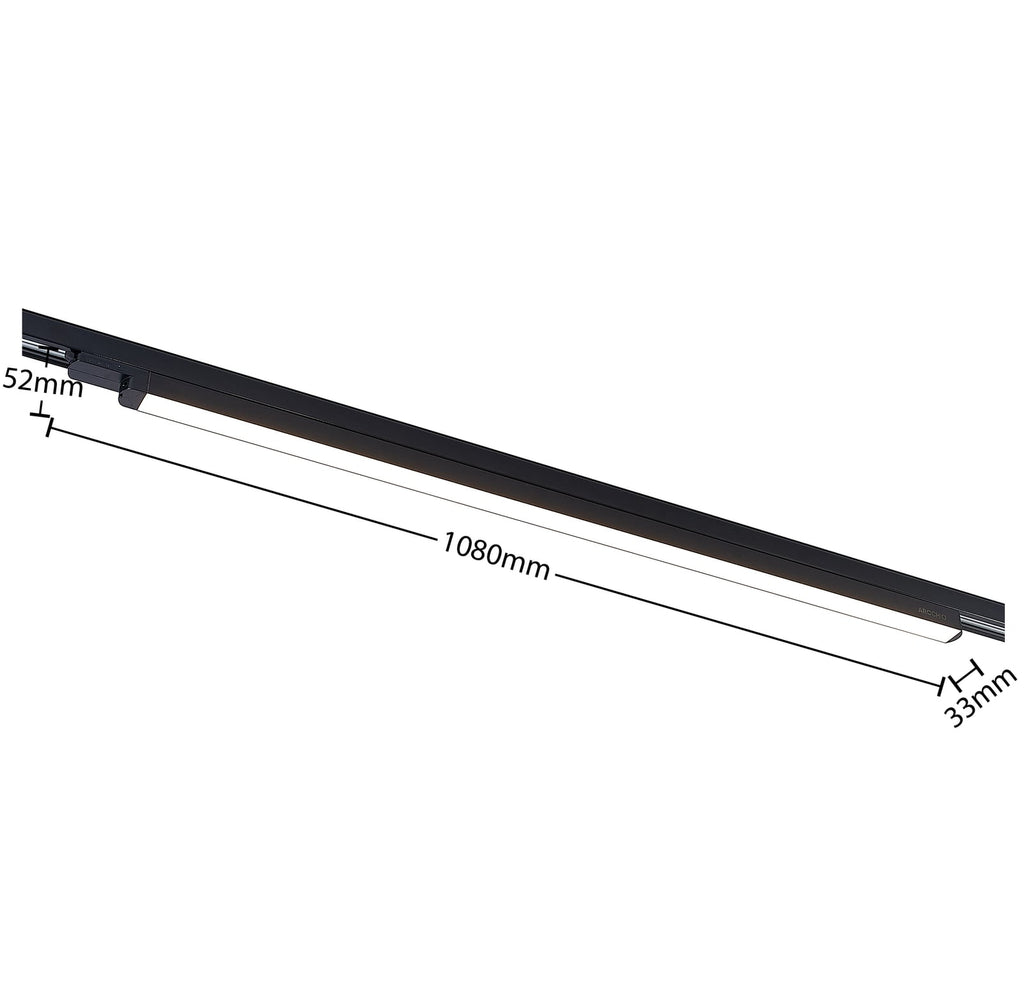 LED skinnelampe Harlow 3-fase svart 109 cm profil