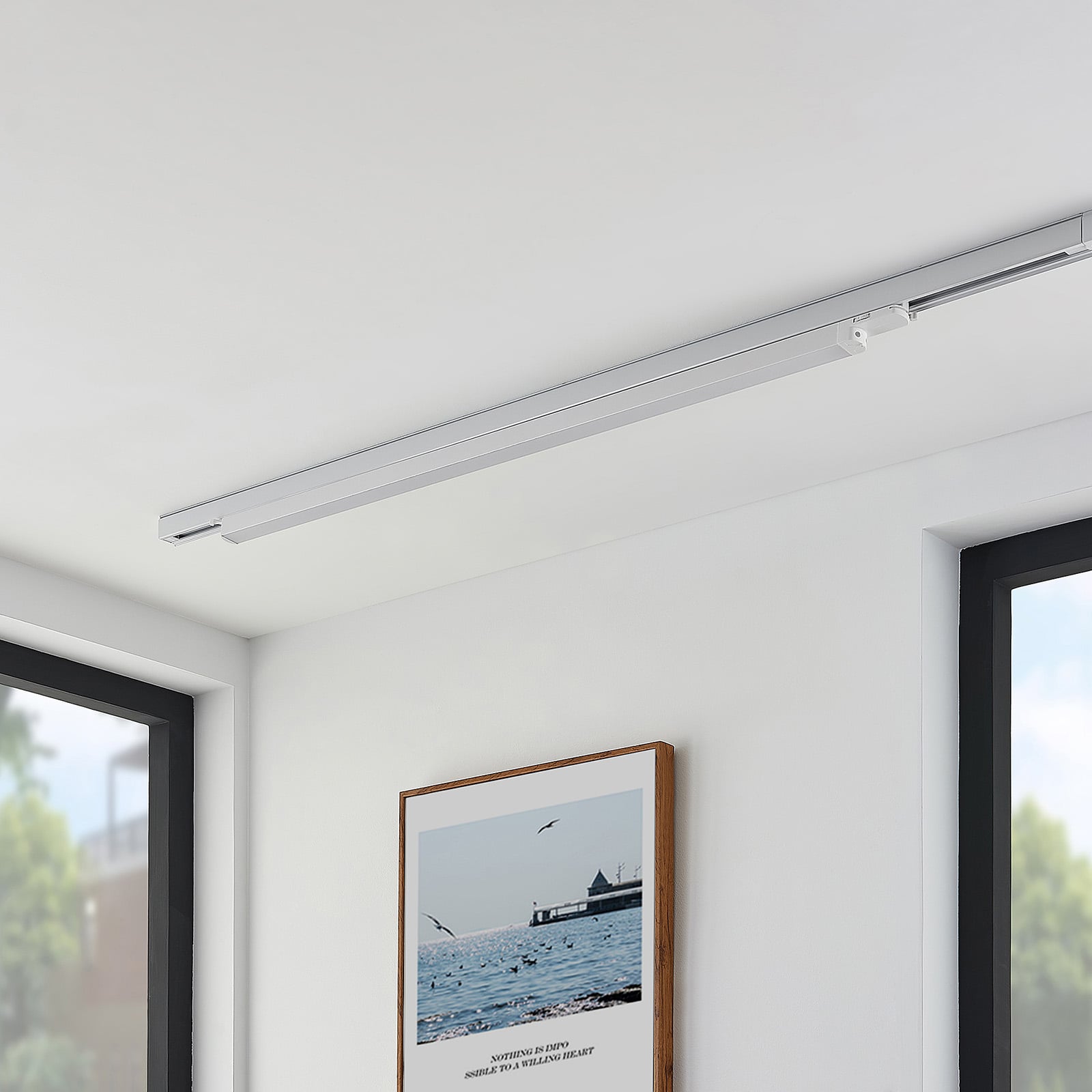 LED-skinnelampe Harlow hvit 109 cm bakside