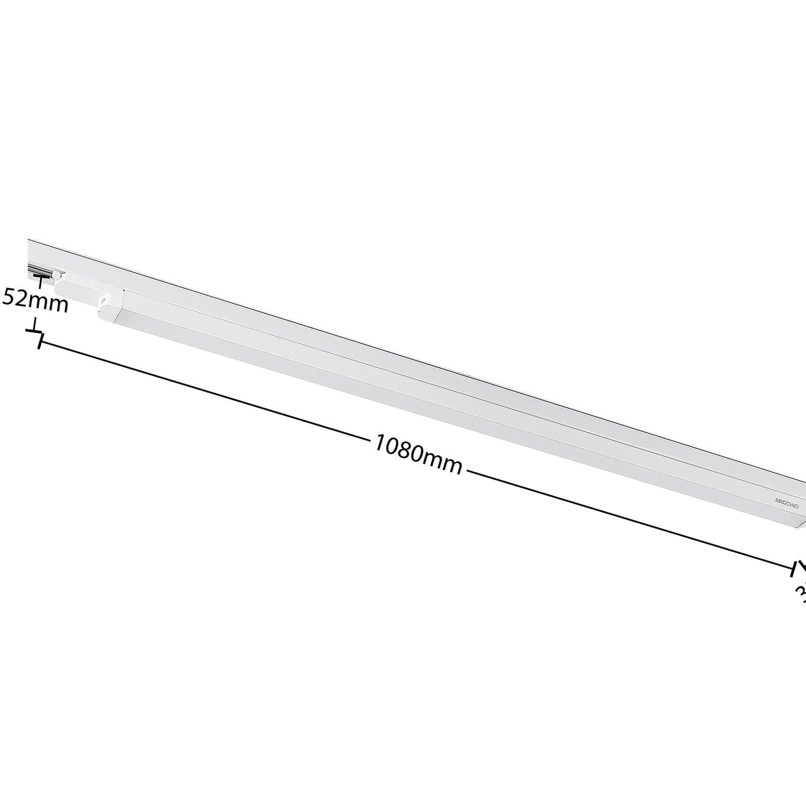 LED-skinnelampe Harlow hvit 109 cm montert i rom