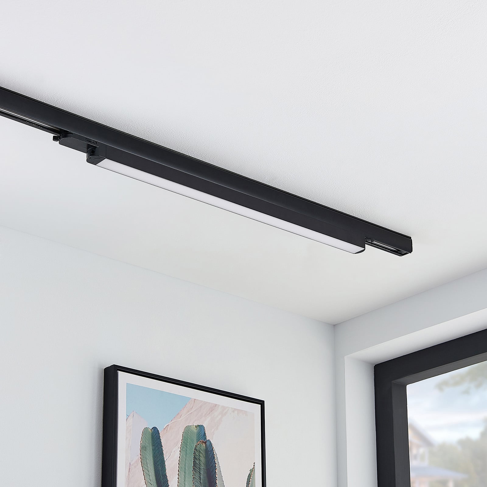 LED-skinnelampe Harlow svart 3-fase bakside