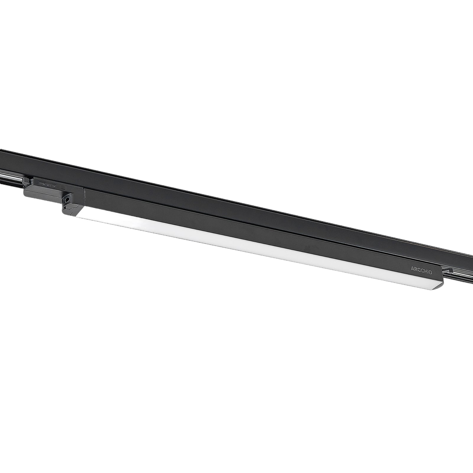 LED-skinnelampe Harlow svart detalj av lysdekke
